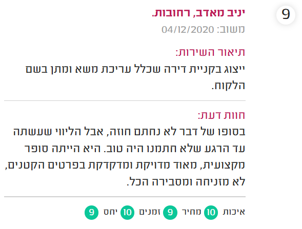 המלצה מדרג